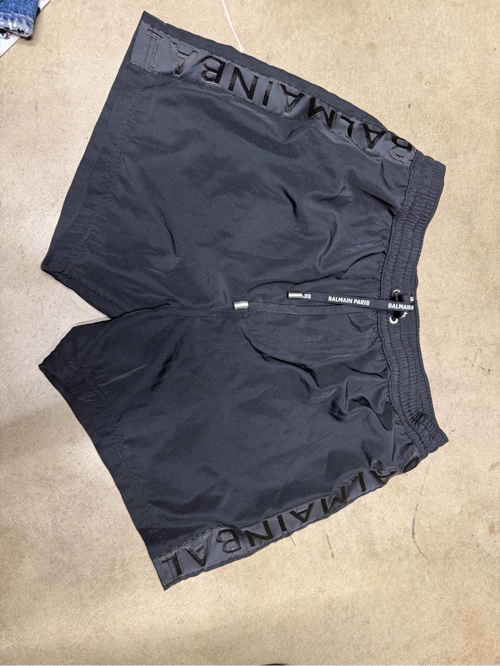 Balmain Black Athletic Shorts with Logo Trim